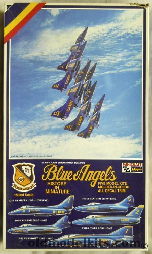 Hasegawa 1/72 Blue Angels History A-4F Skyhawk / F9F Panther / F9F Cougar / F11F Tiger / F-4J Phantom Kits, 1209 plastic model kit
